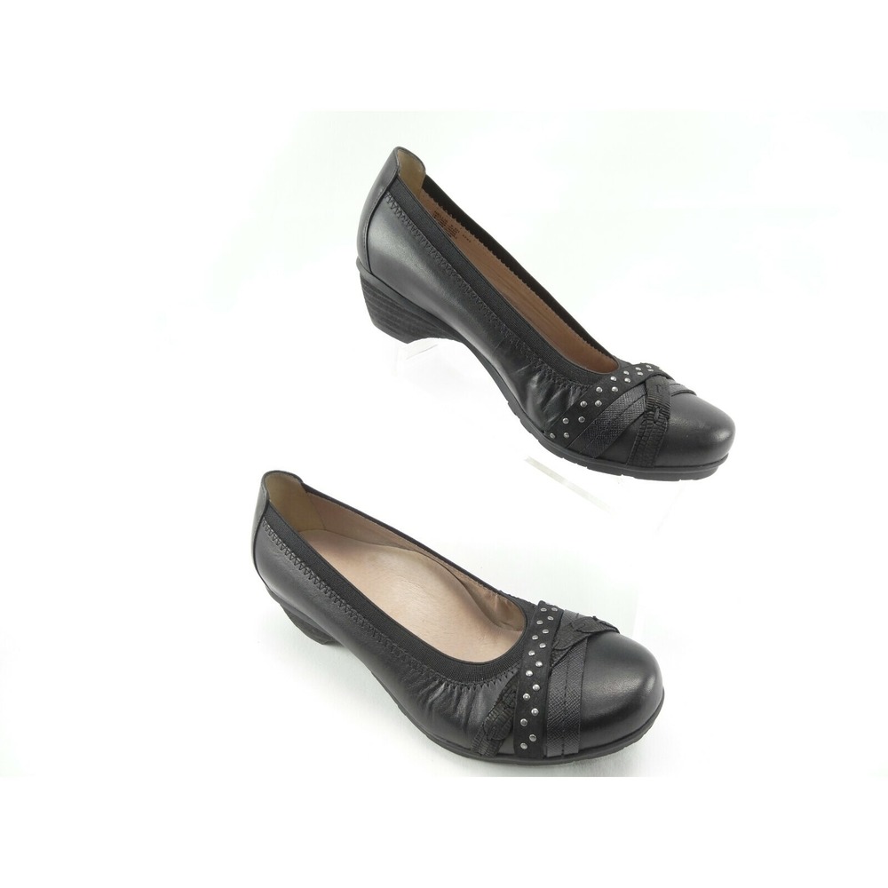 ABEO Nellie Black Shoes Comfort Size 6.5 N Leather Career Heels Narrow
